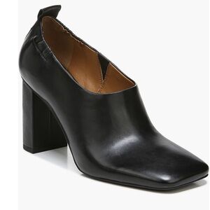 Franco Sarto Brava pump high heels square toe 7.5 butter soft black leather
